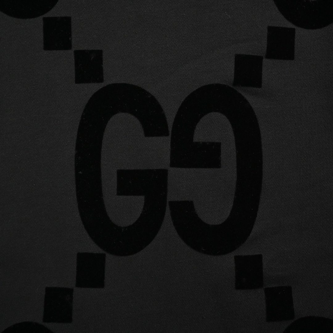 Gucci 24Fw Double G flocked print hooded sweatshirt