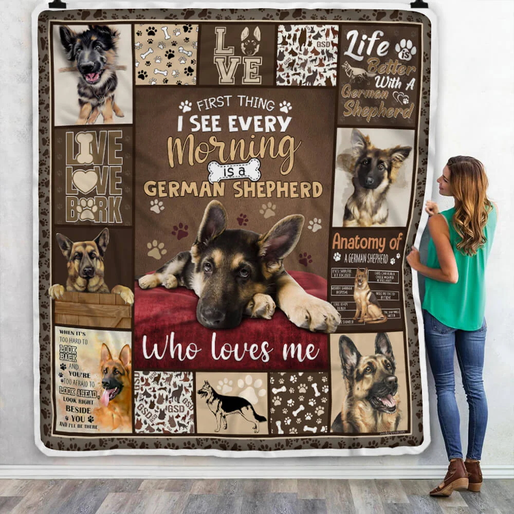 A German Shepherd Who Loves Me Sofa Throw Blanket