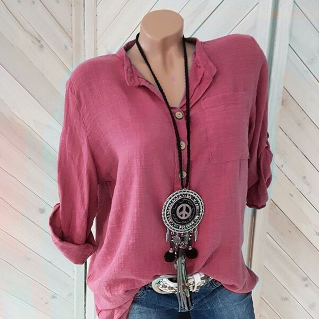 Casual Button Pocket Comfy T-Shirt