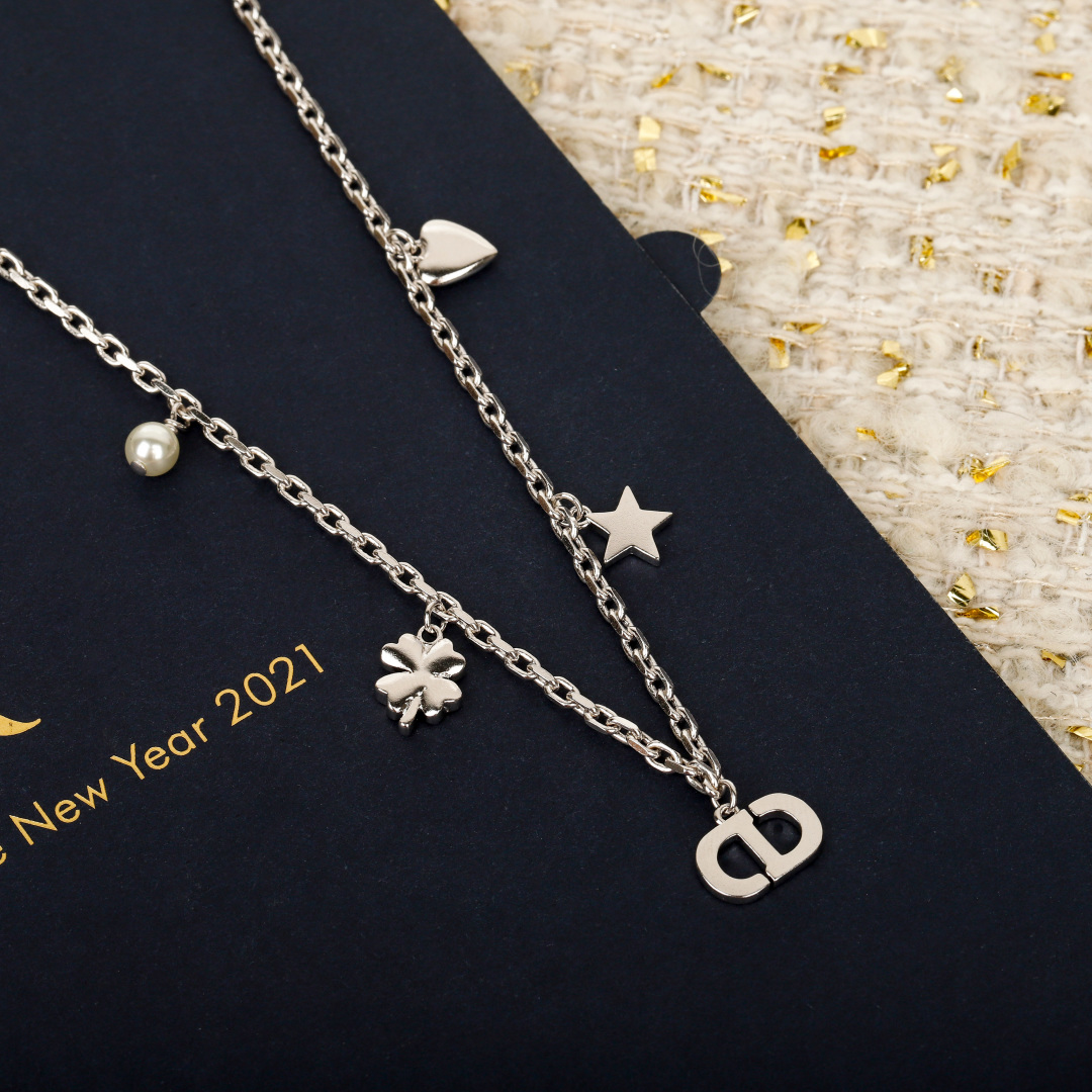 Dior diamond CD necklace