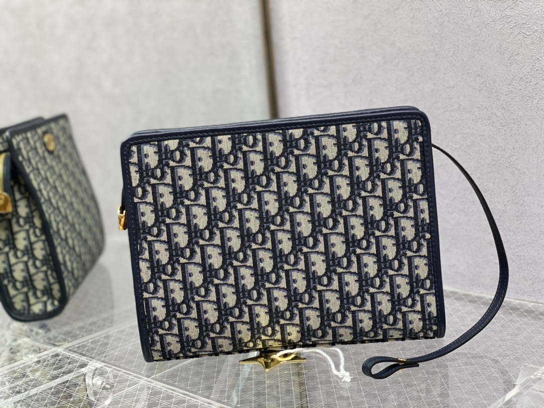 Dior Oblique canvas clutch