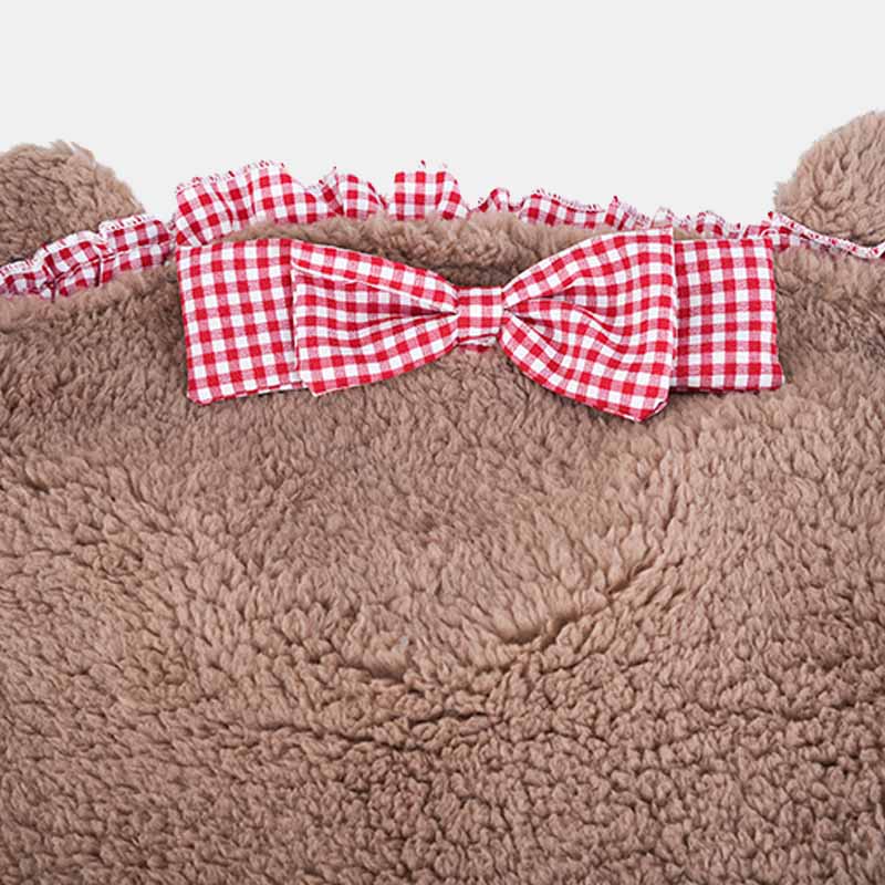 Cosplay Maid Plaid Bear Plush Lingerie Set