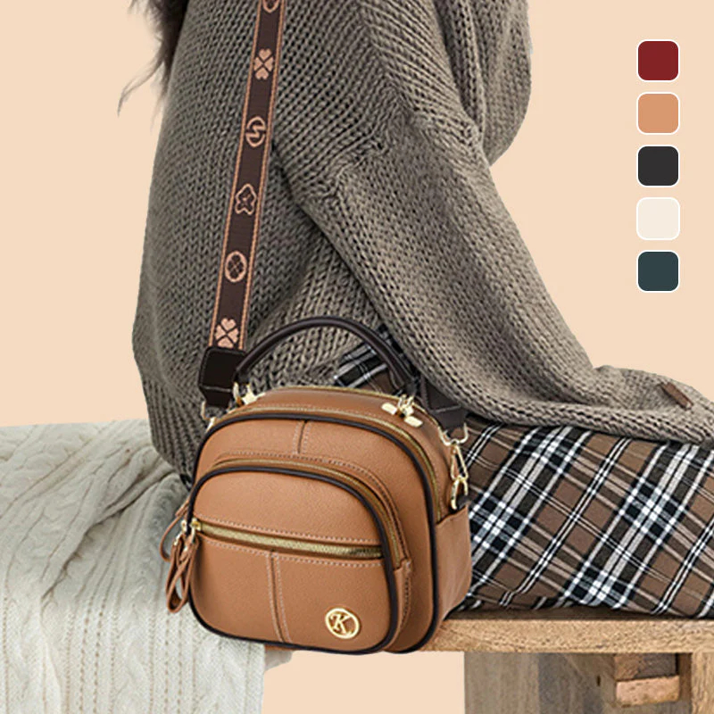 👍Last Day Promotion 60% OFF💥Classic Multifunctional Compartments Adjustable Wide Shoulder Strap Leather Crossbody Bag