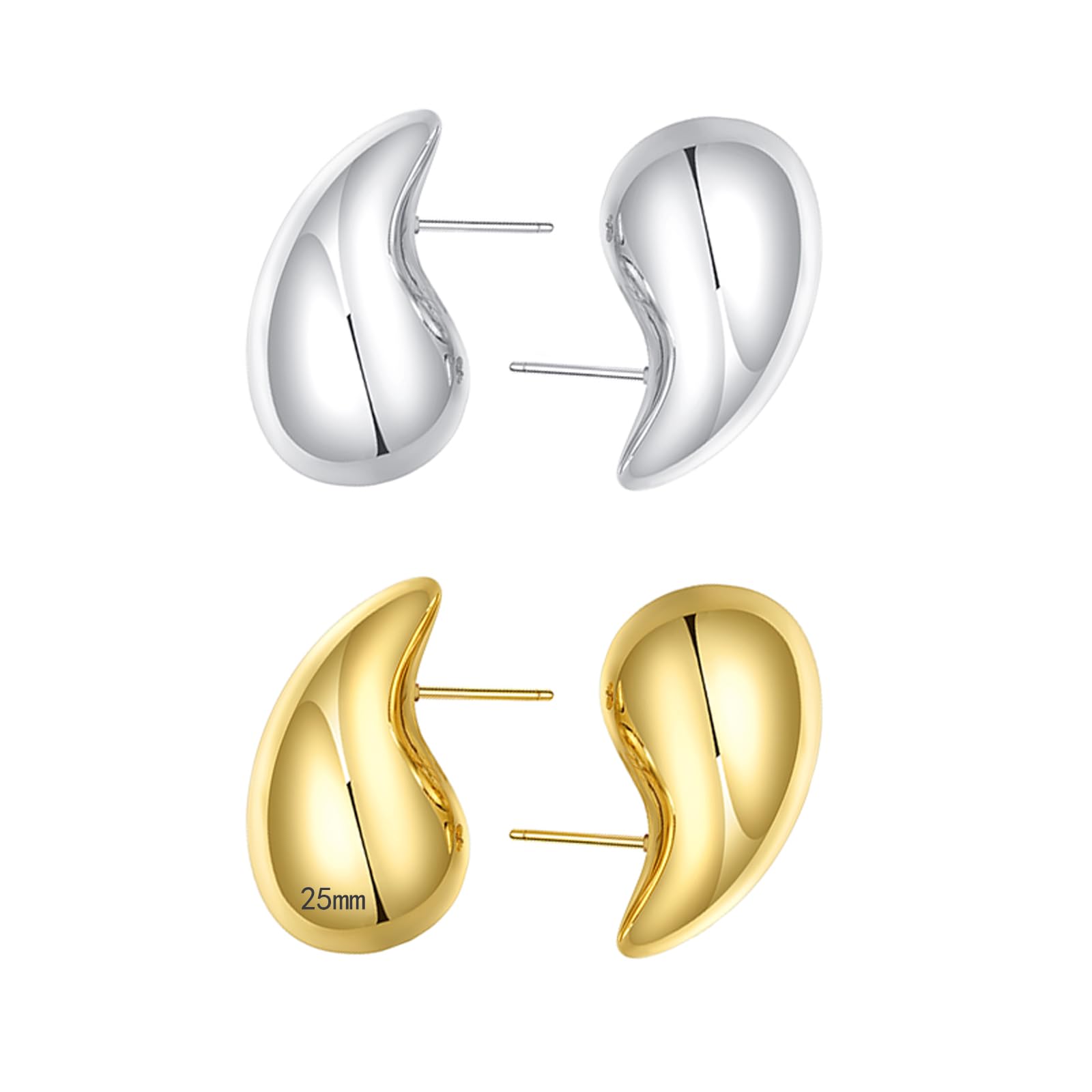 🔥Last Day 50% OFF🔥25/32/47mm Chunky Gold Hoop Earrings for Women | Lightweight Tear Drop Earrings