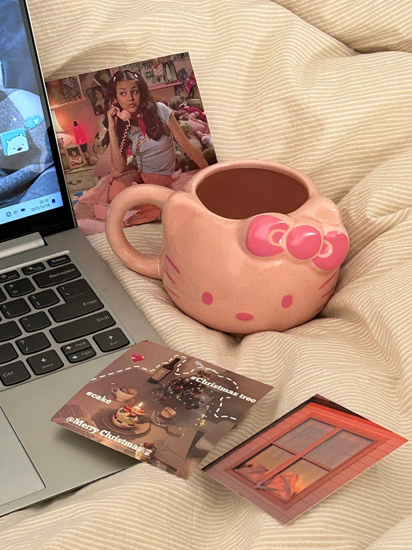 KT Pink Cute Ceramic Coffee Mug Birthday Novelty Gifts for Women Kids