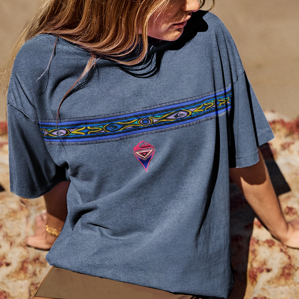 Vintage Surf Shack Print T-shirt