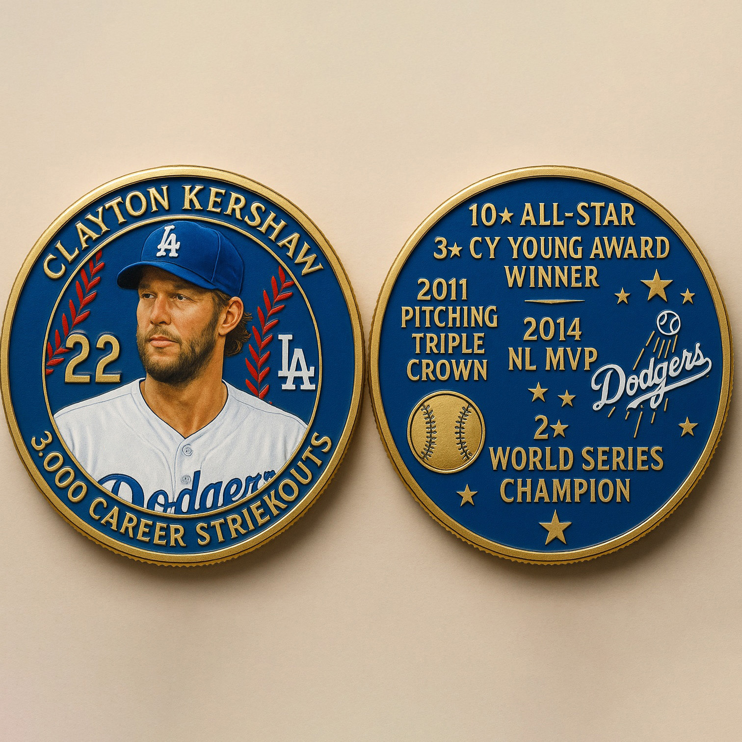 Clayton Kershaw 3000K Commemorative Coin