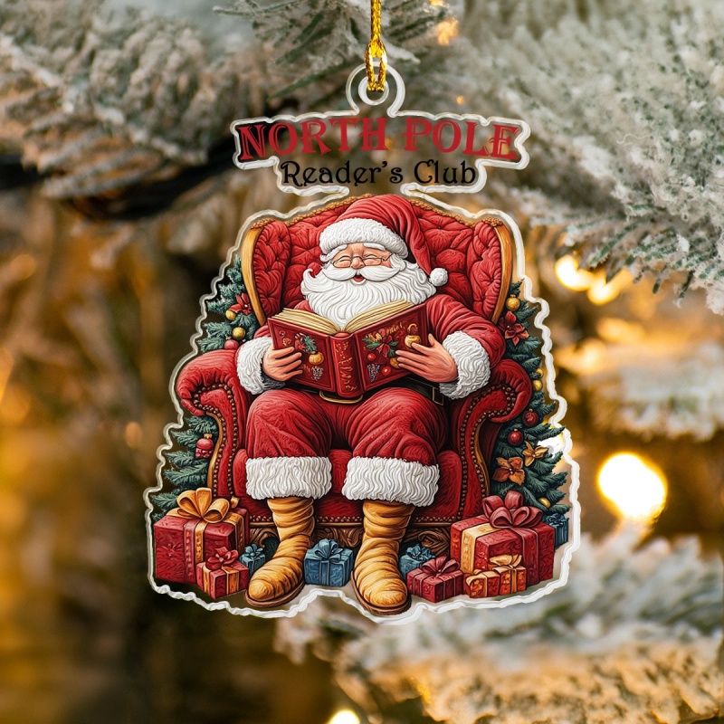 📚Bookworm Christmas Ornament