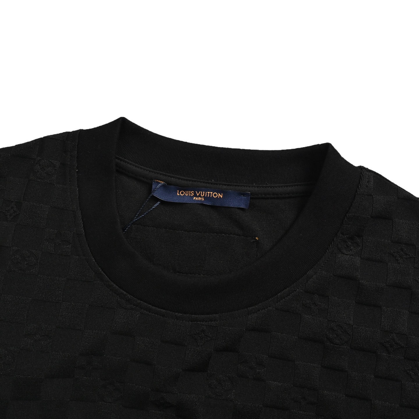 Louis Vuitton LV logo checkerboard jacquard short sleeves