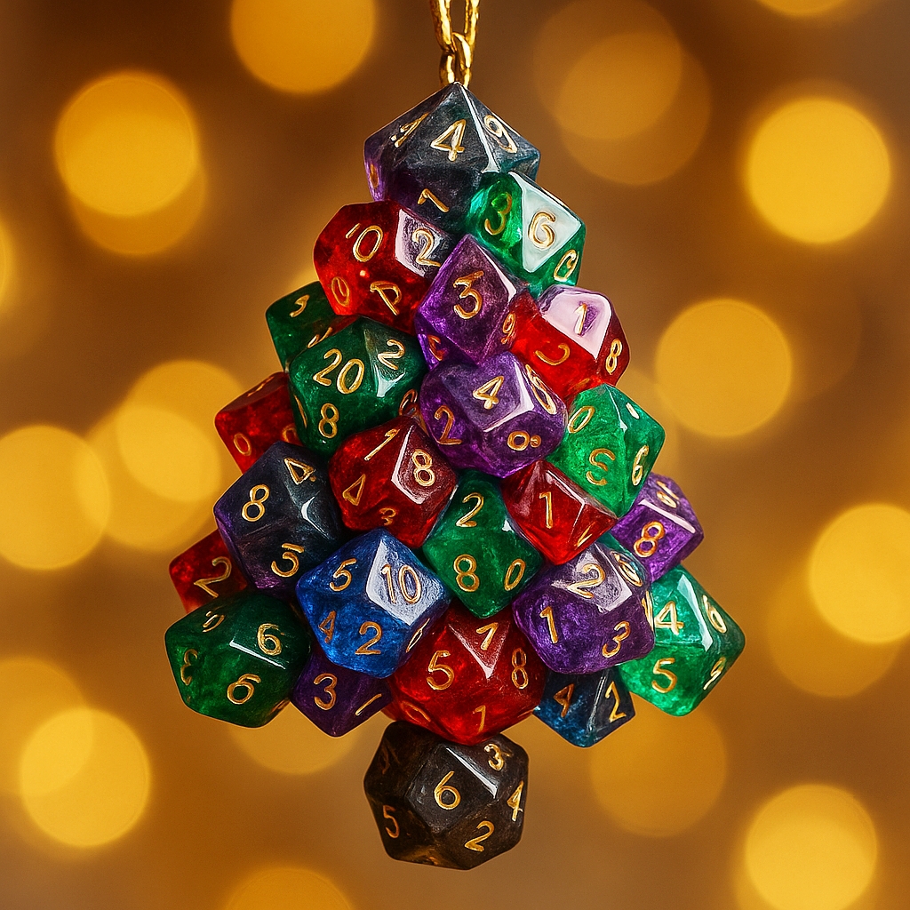 D&D Dice Tree Christmas Ornament
