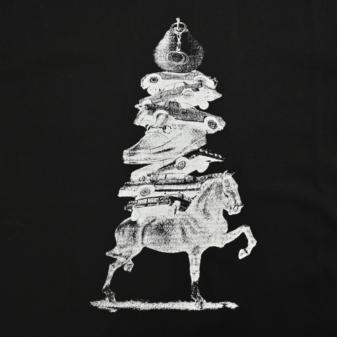Gucci 24ss Horse Tower Print Short Sleeve