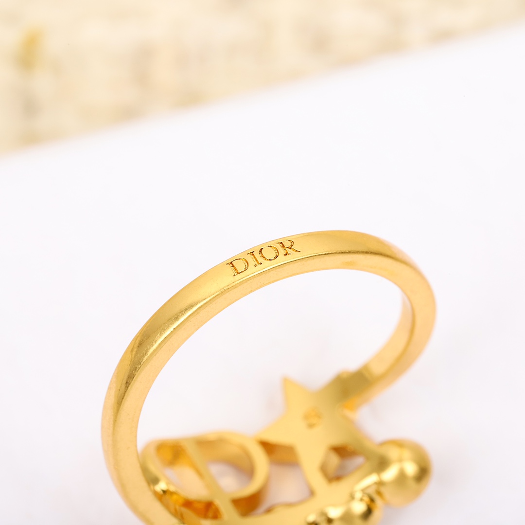 Dior Pentagram CD Pearl Ring