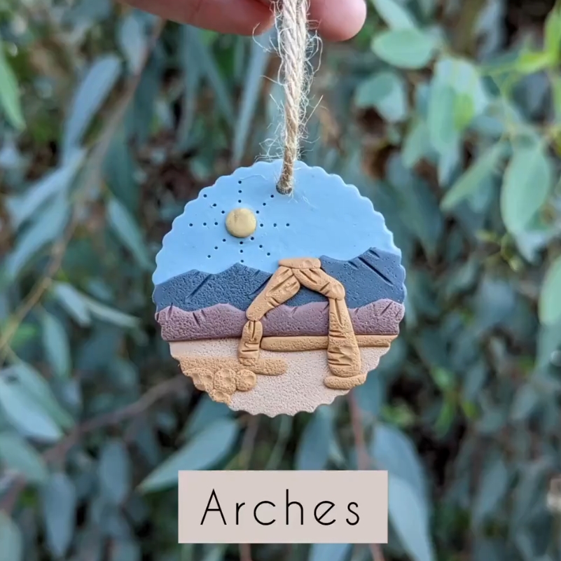 🔥On Sale🔥Handmade National Park Clay Holiday Tree Ornaments