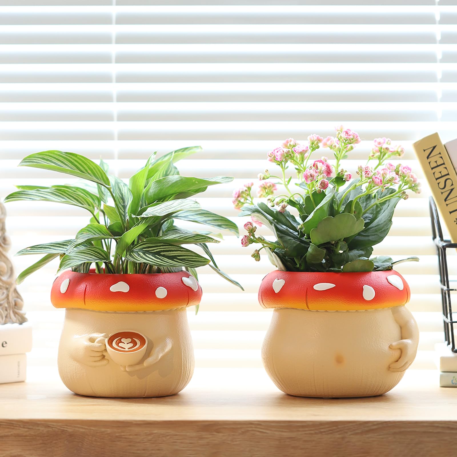 ❤️Mother's Day Sale 60% OFF❤️Cute Funny Handmade Coffee Mushroom Planter📦Free Shipping For a Limited Time