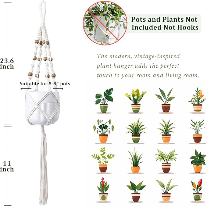 🎍🎍Bohemian style decorative cotton rope hanging basket (handmade)
