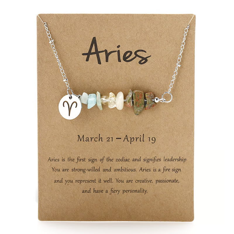 Last Day 50%OFF- Handmade Natural Stone Zodiac Sign Necklace