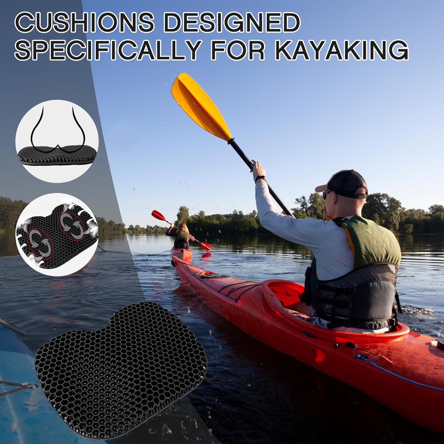 Anti Slip Kayak Seat Cushion Black