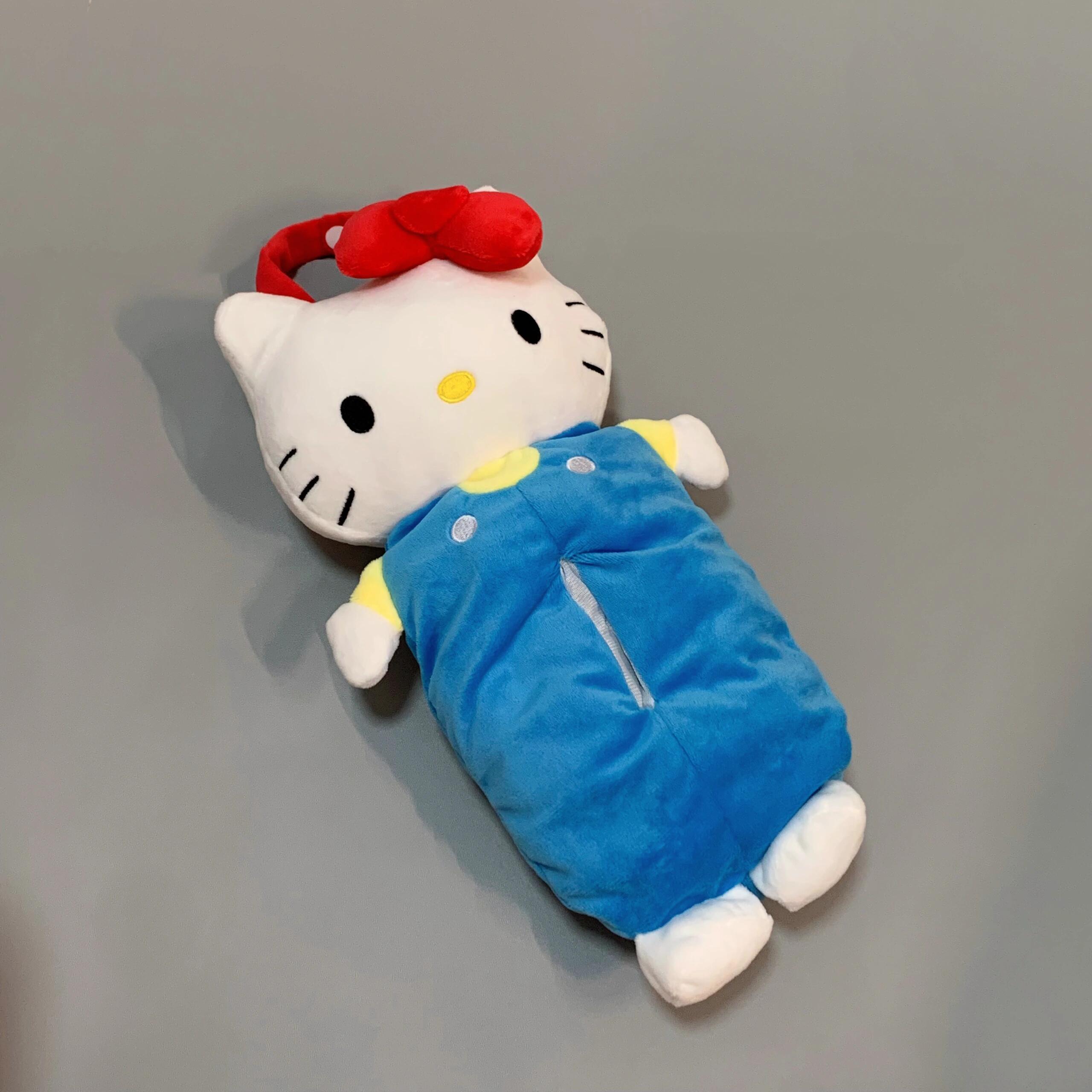 Hellokitty Tissue Box Cartoon Plush Doll Tissue Cover Creative Paper Holder Napkin Box Paper Storage for Car Home Bathroom