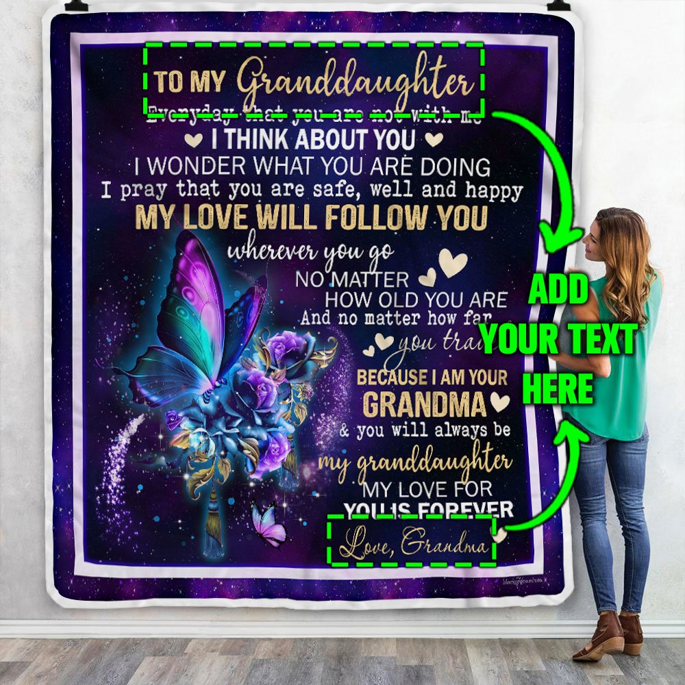 Personalized To My Granddaughter Sofa Throw Blanket