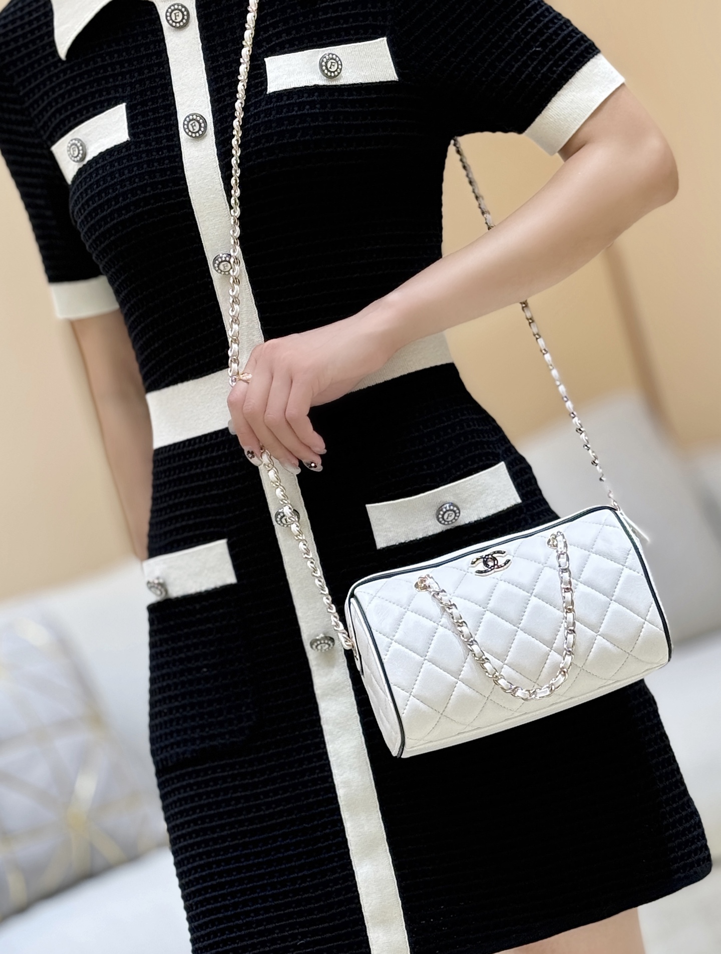 Chanel 25P Spring/Summer Preview Collection Panda Bowling Bag AP45150