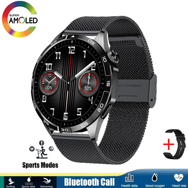 New Men's smartwatch HD Bluetooth Talk 1.43-inch full screen touch AMOLED 330Mah battery Wireless charging women's smartwatch
