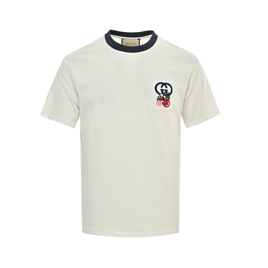Gucci 24ss Get lt illustration series embroidered short sleeves