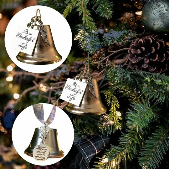 🎁Christmas Ornaments Angel Wings Bell--Memorial Christmas Gift