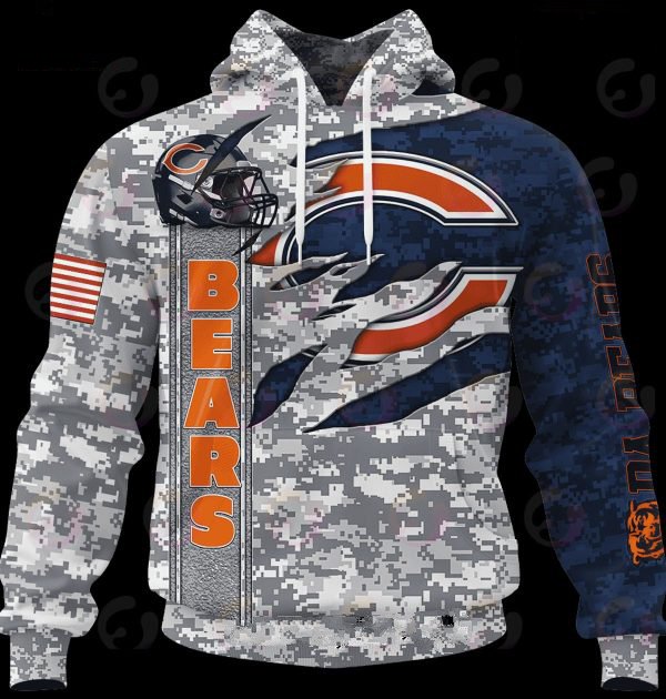 CHICAGO BEARS 3D HOODIE CAMO US