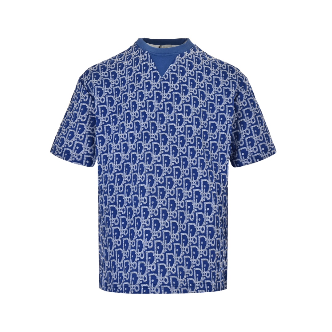Dior 24ss full print monogram jacquard short sleeve
