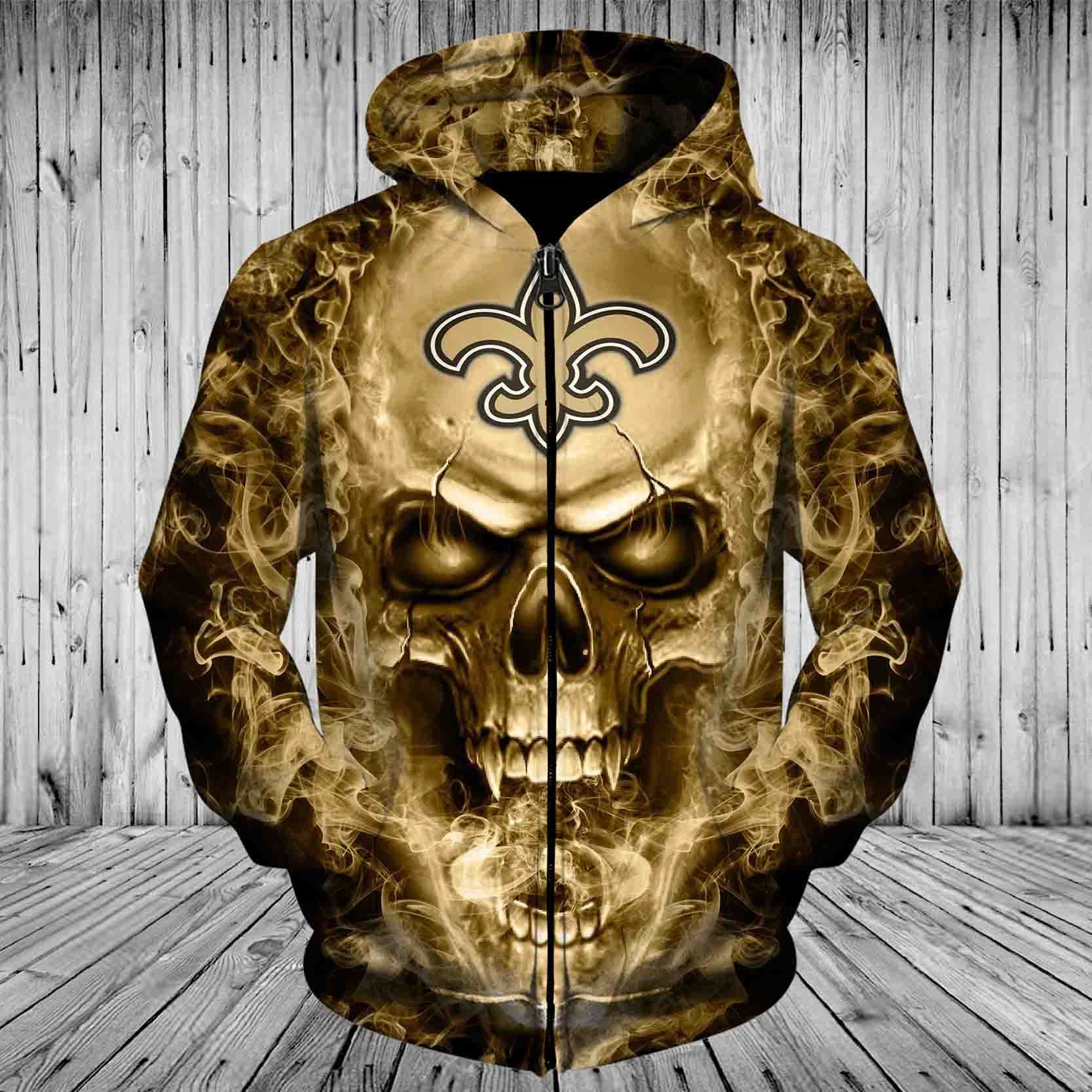 SAINTS HOODIE 3D SKULL 87