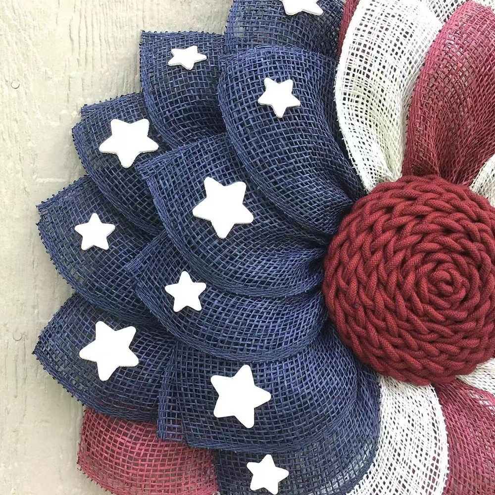 🔥[SAVE 50% OFF]-- 45CM/18 Inch American flag independent sun flower Wreath-BUY 2 FREE SHIPPING