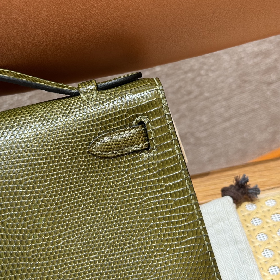 Hermes kelly pochette 61Olive Green (handmade to order)