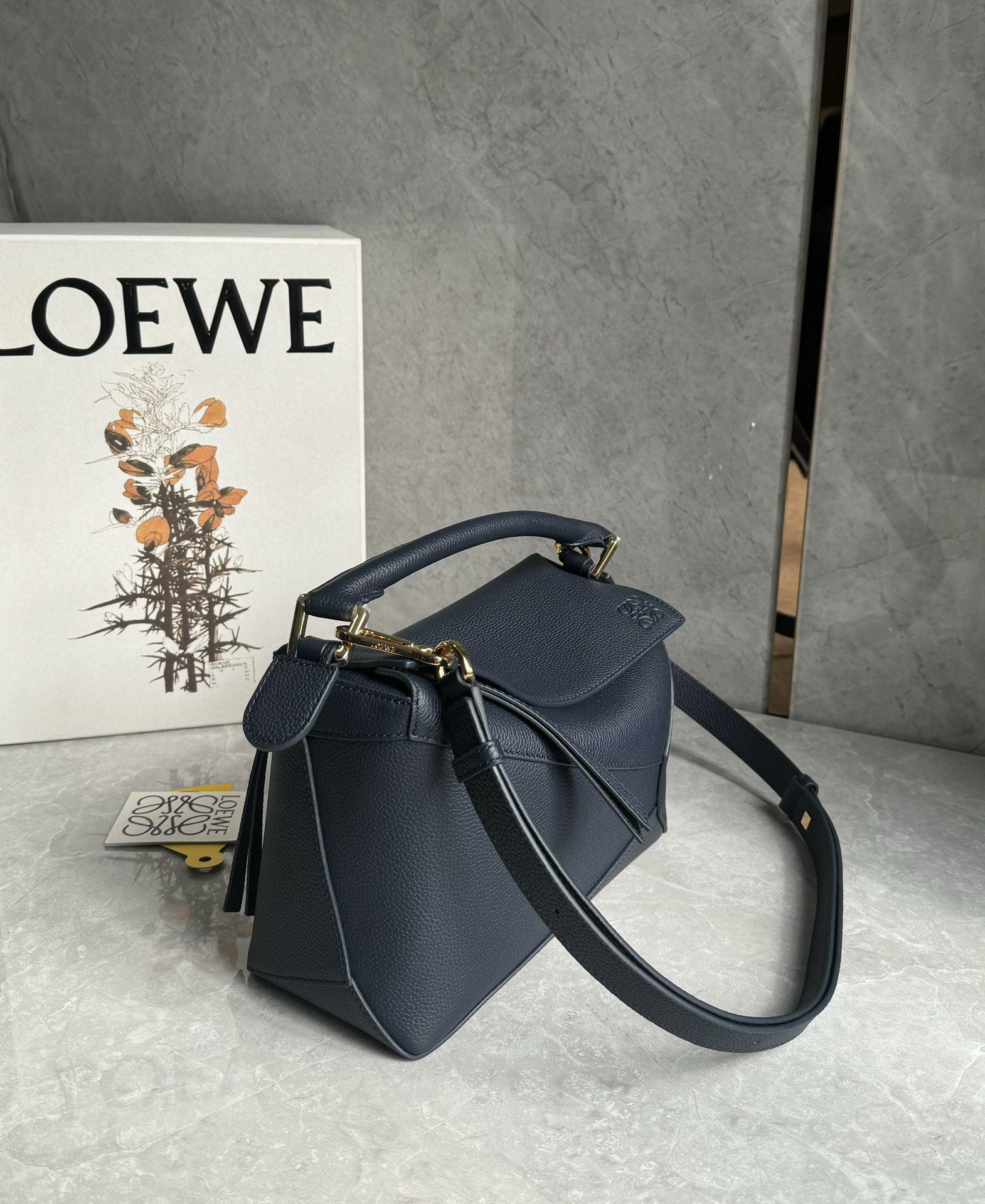 Loewe suede colorblocked zzle bag 0681