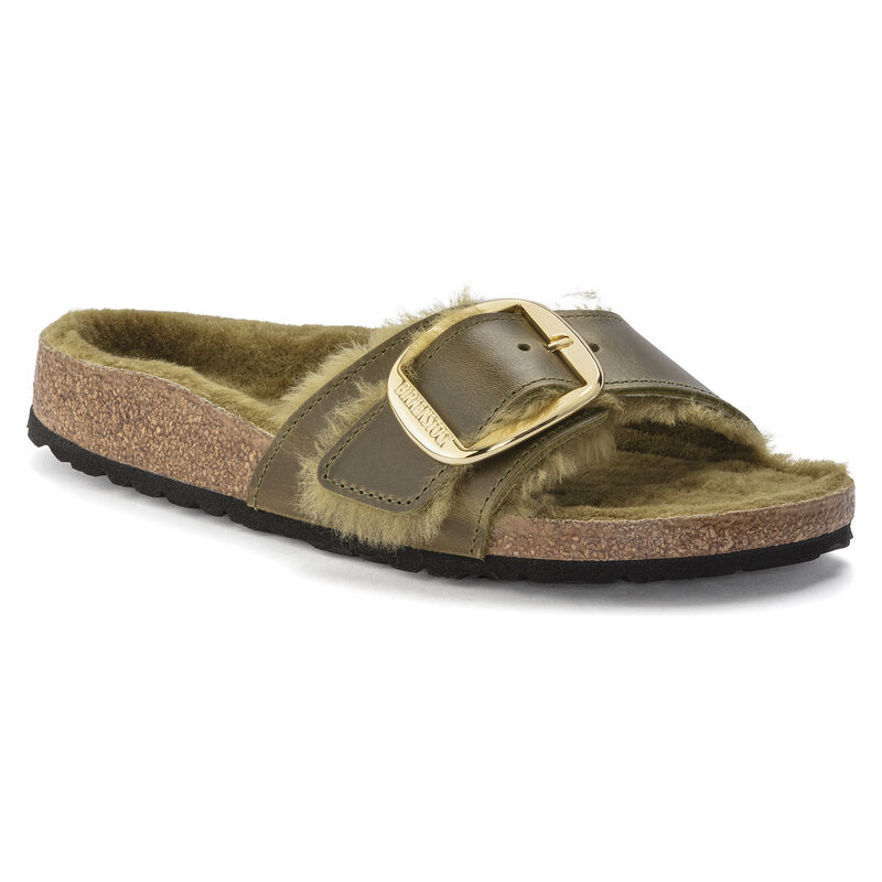 Madrid Big Buckle Shearling Oiled Leather B-88413