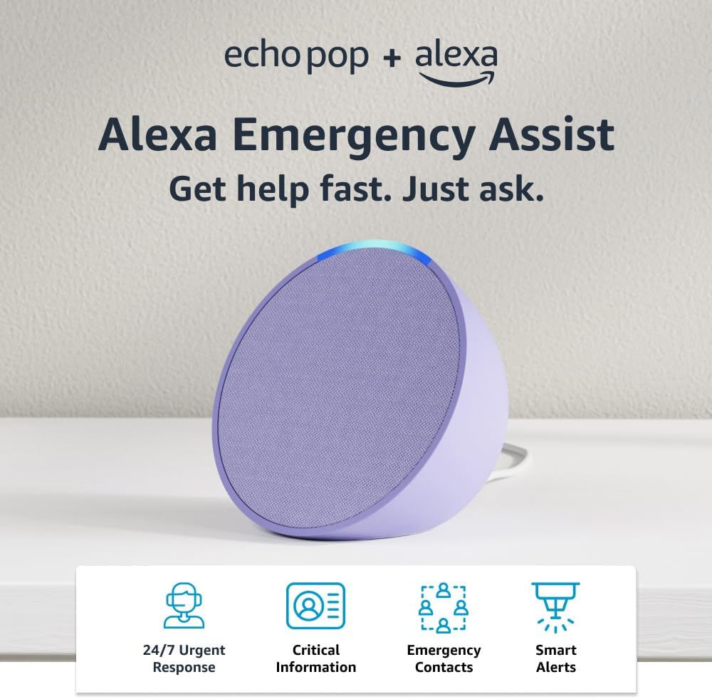 Amazon Echo Pop | Full sound compact smart speaker with Alexa | Charcoal