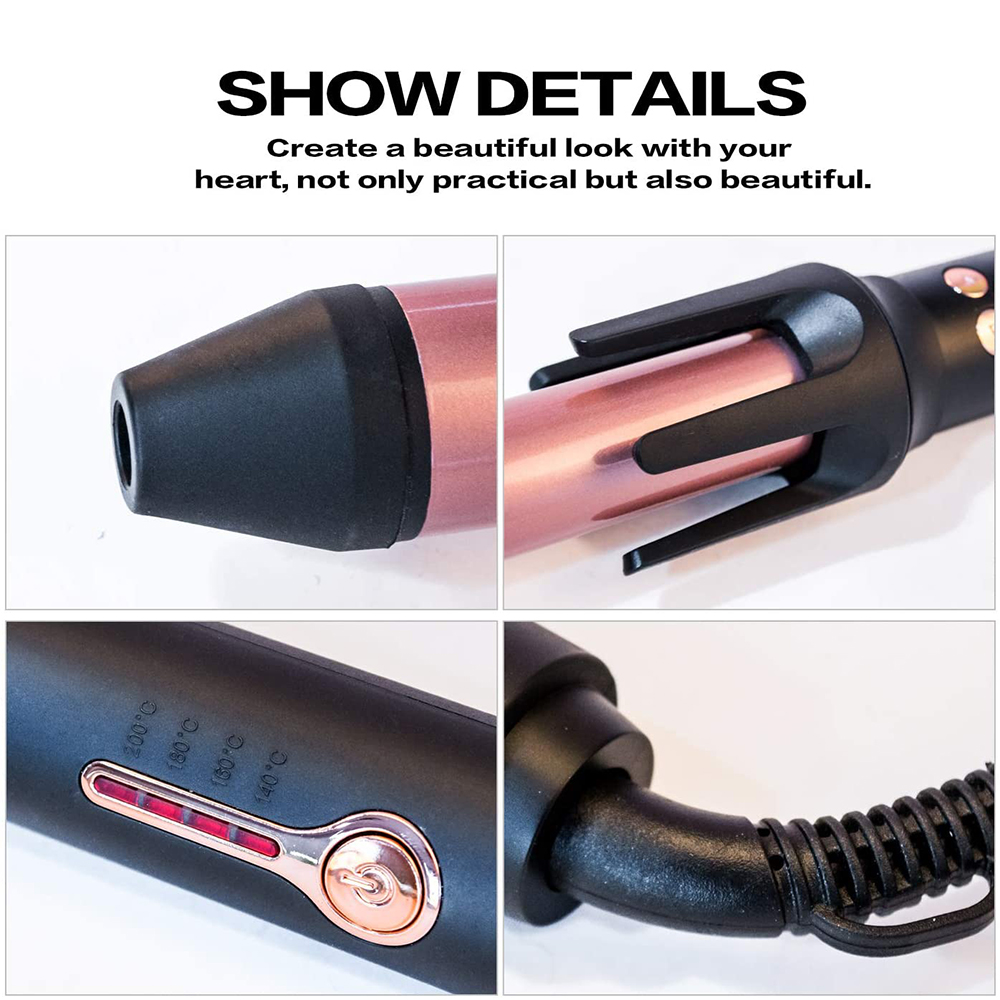Hair Curlers Automatic Curling Iron Hair Styling Ceramic Professional Roller Rotating Curl Iron Curling Wand (Black & White)