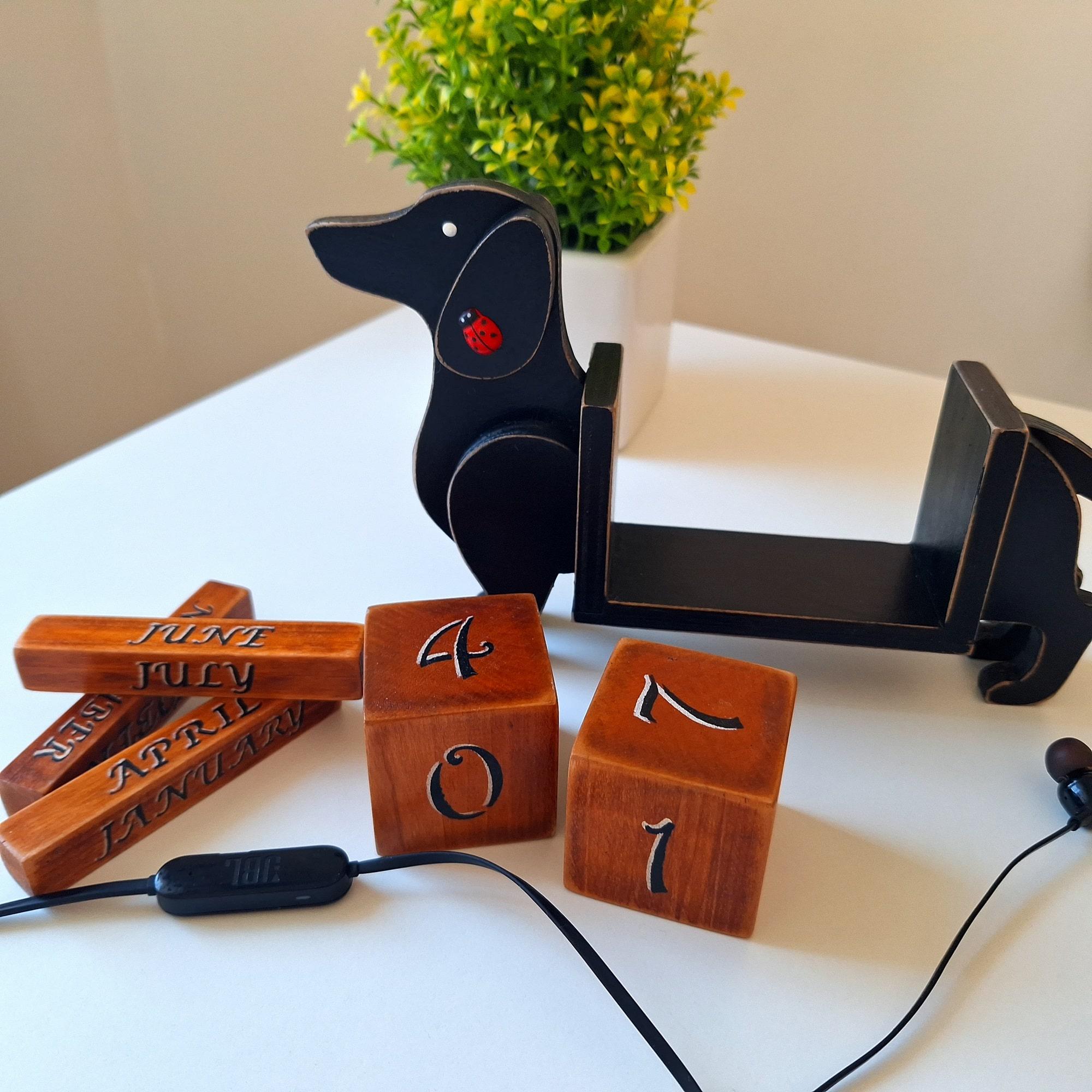 ON SALE 🔥 Perpetual Calendar Dachshund Figurine
