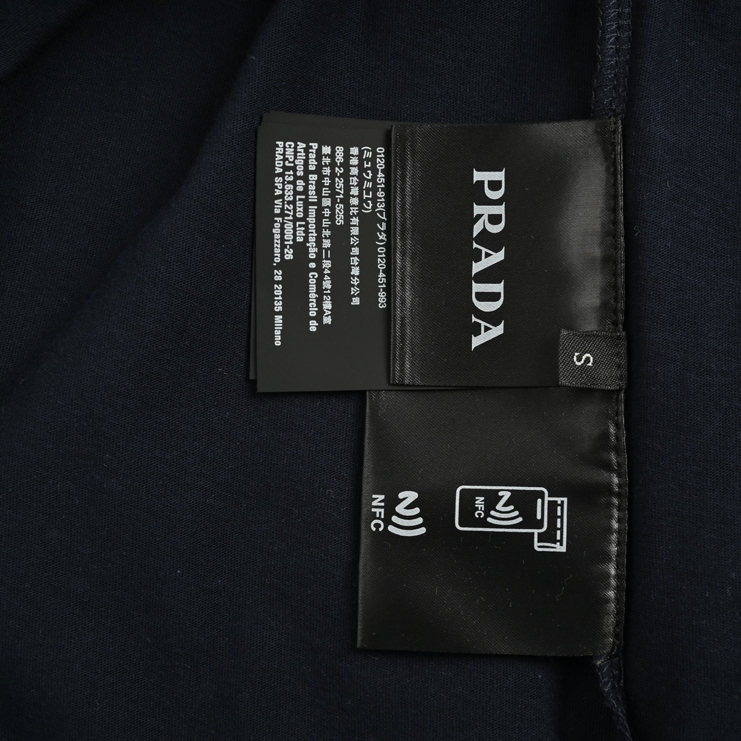 Prada 24ss triangle logo fake two-piece short sleeves
