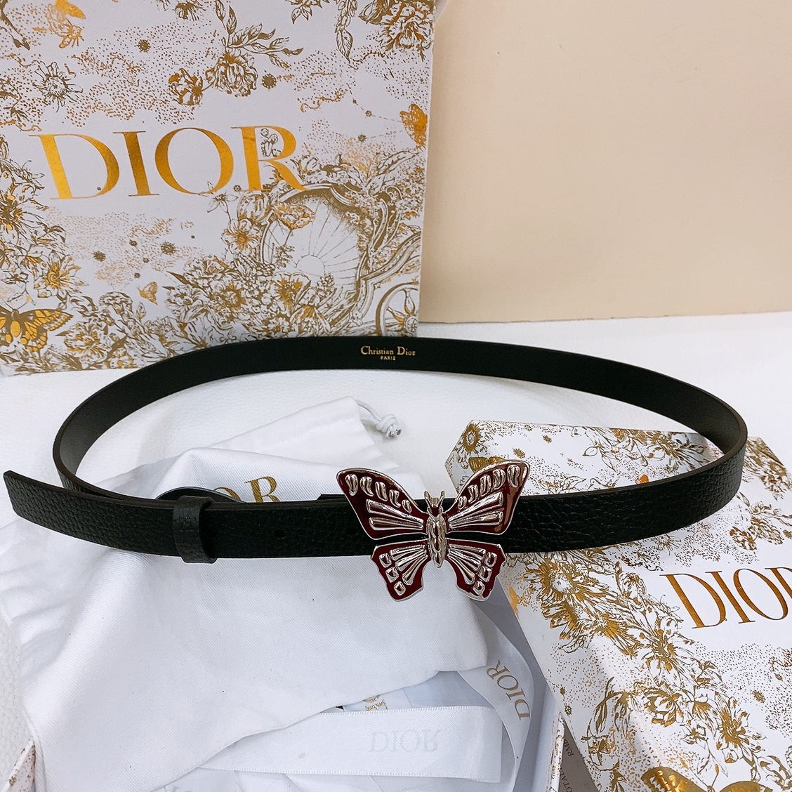 Dior Saddle Belt Cowhide Leather Belt 2.0CM Width