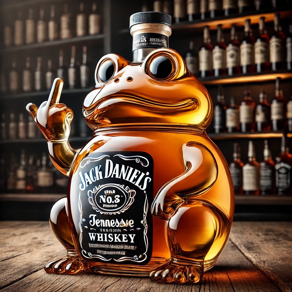 Funny Frog Whiskey Bottle