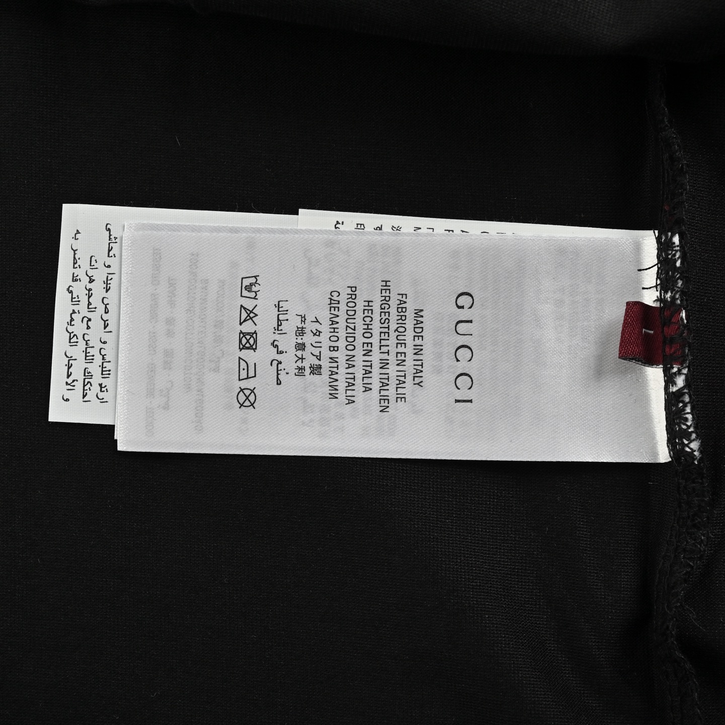 Gucci 25ss contrast neckline foam print short sleeves