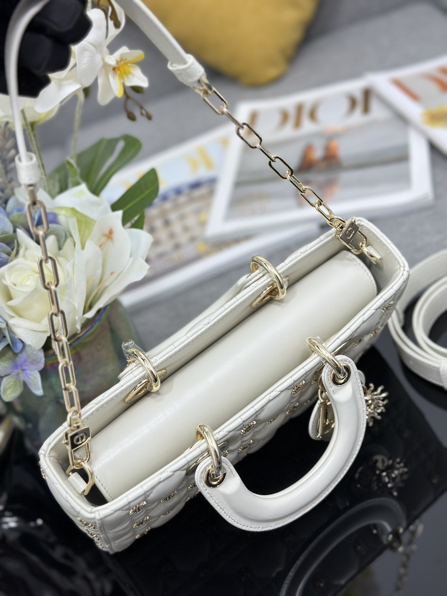 Dior Lady D-Joy horizontal grid sun studs Lady Dior bag M0540