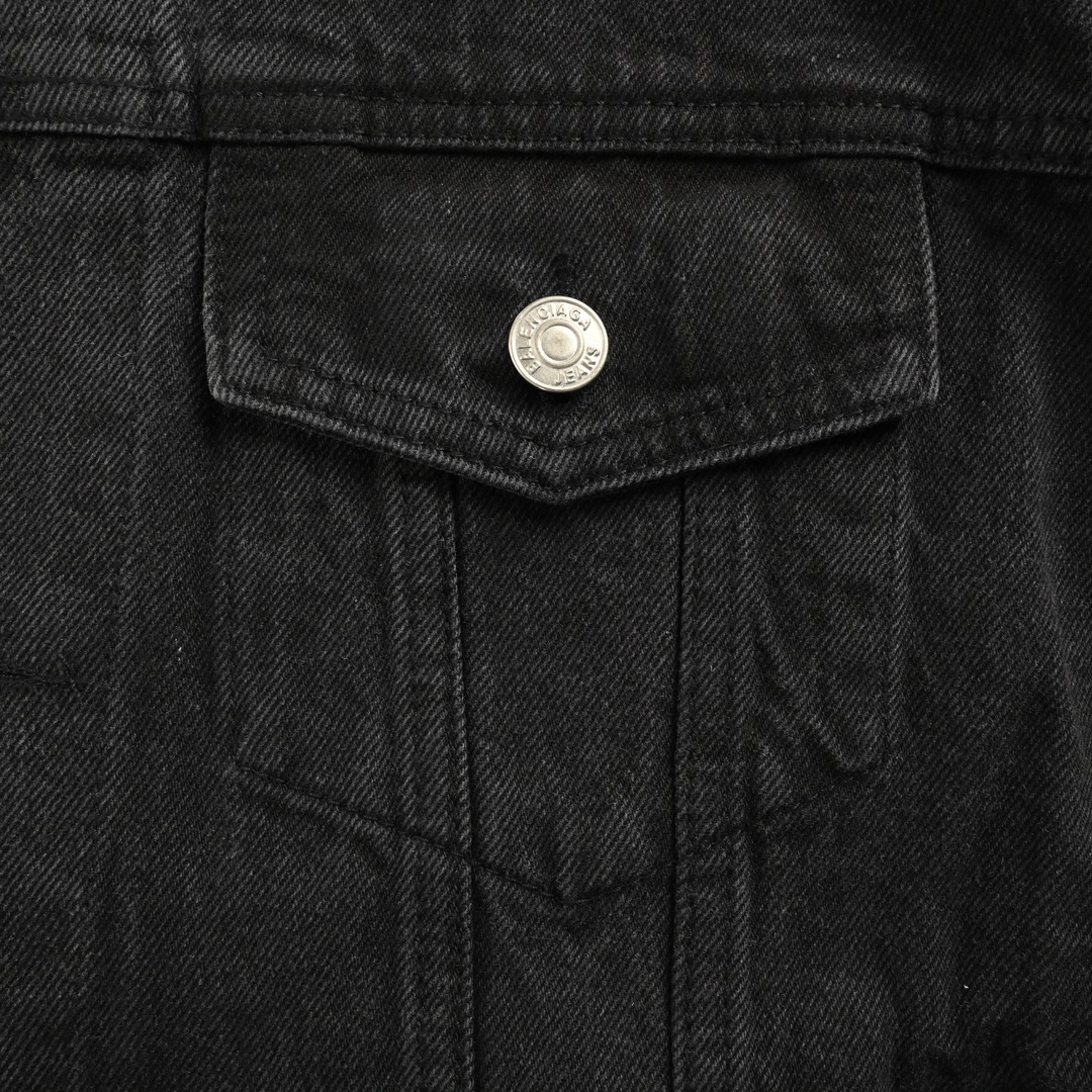 Balenciaga 24Fw cola laminated embroidered denim jacket