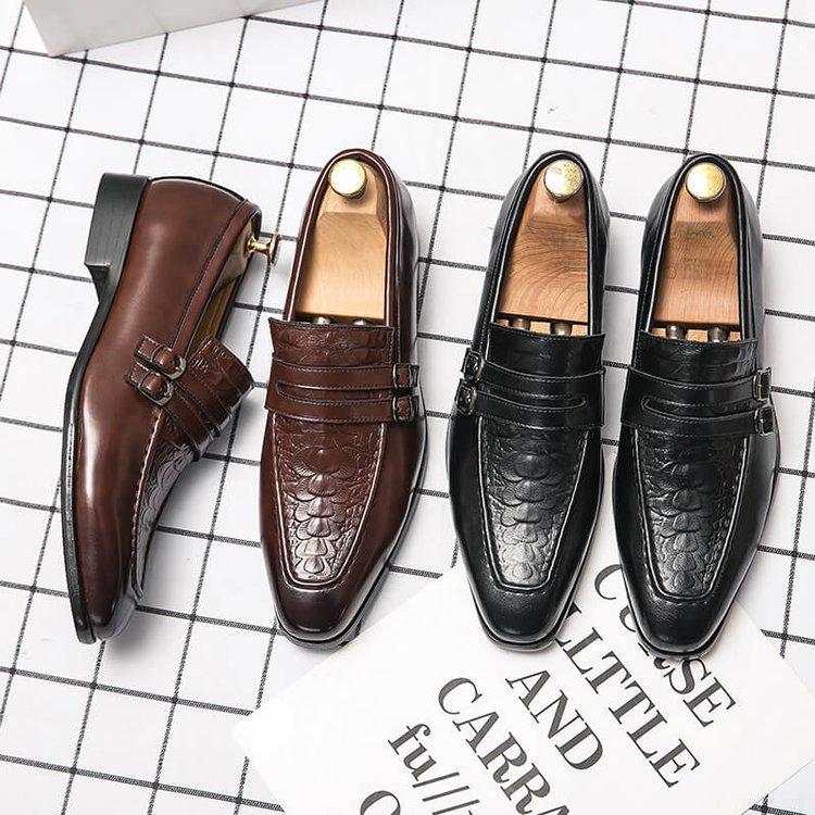 Men's Embossed Leather Loafers