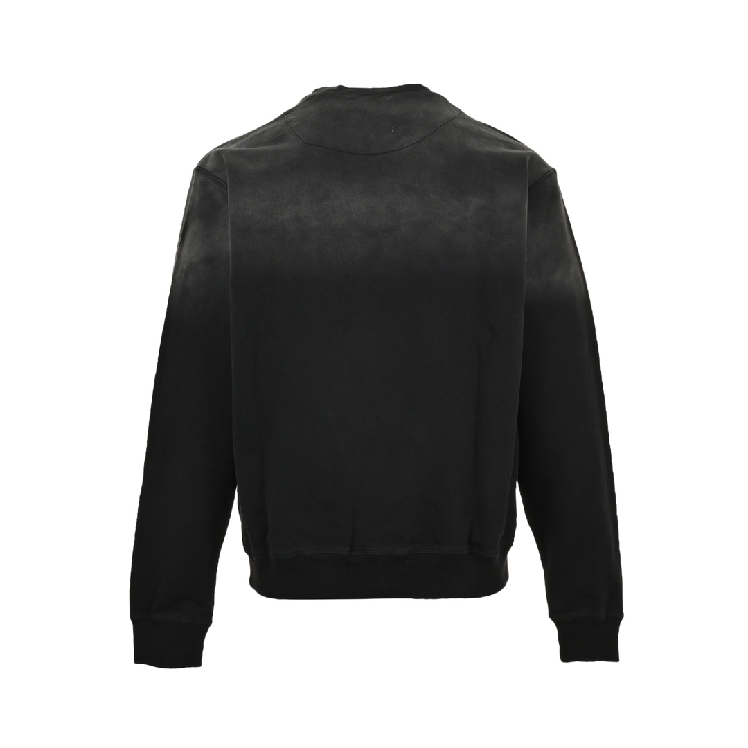 Prada 24Fw washed gradient crew neck sweatshirt with triangle logo