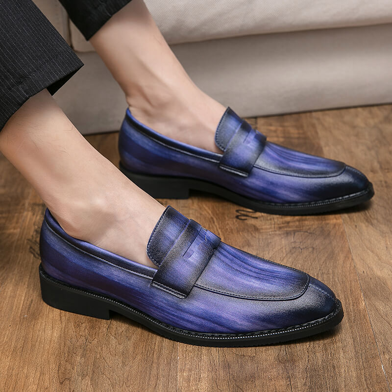 Men's Classic Pointed Toe Leather Loafers