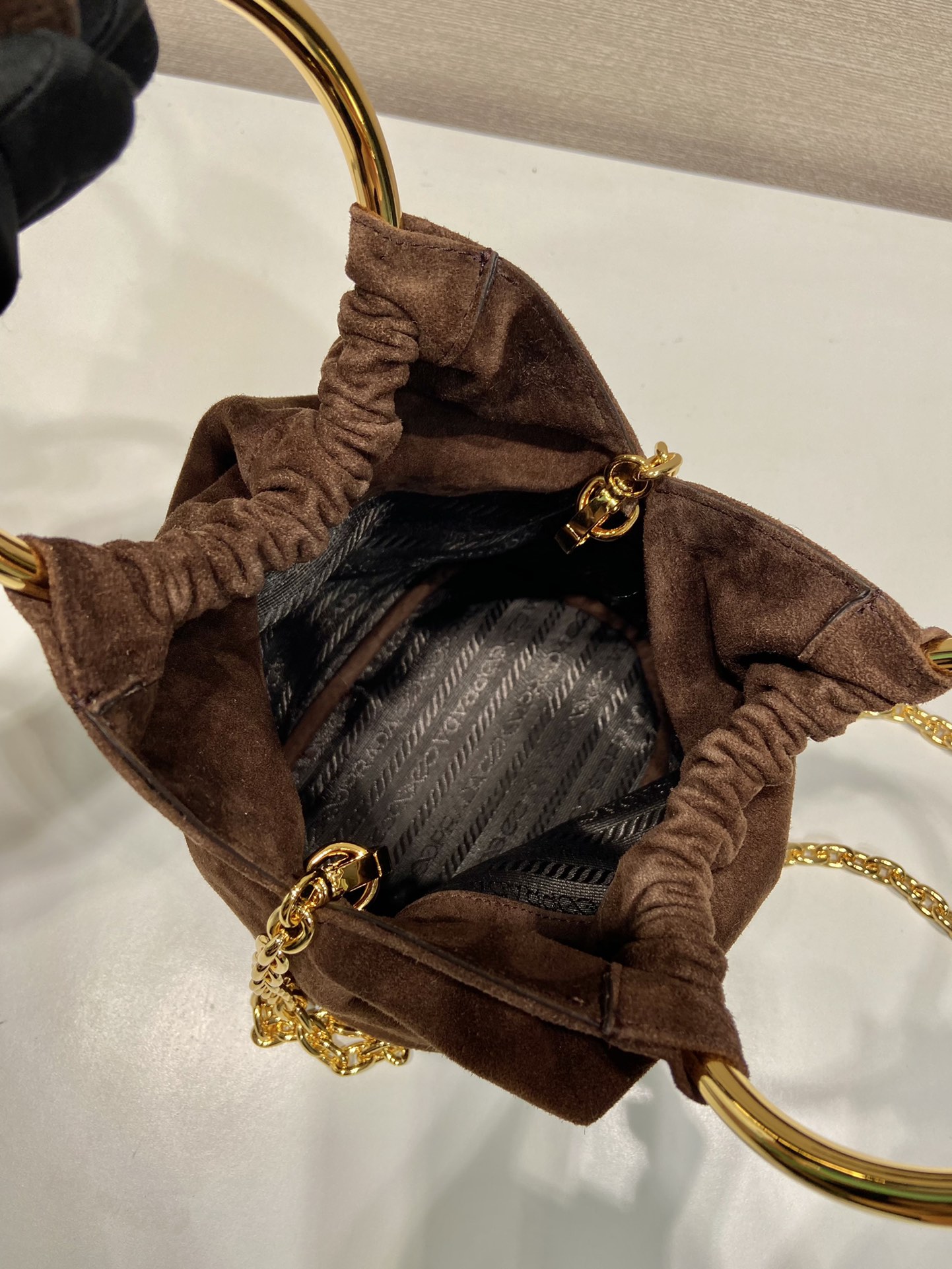 Prada Suede Bucket Bag 1BC227