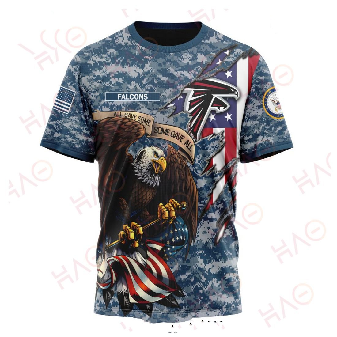 ATLANTA FALCONS 3D HOODIE US NAVY VETERANS