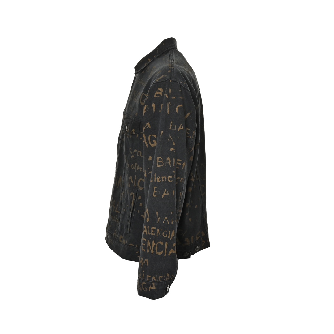Balenciaga 24Fw color-printed all-over denim jacket