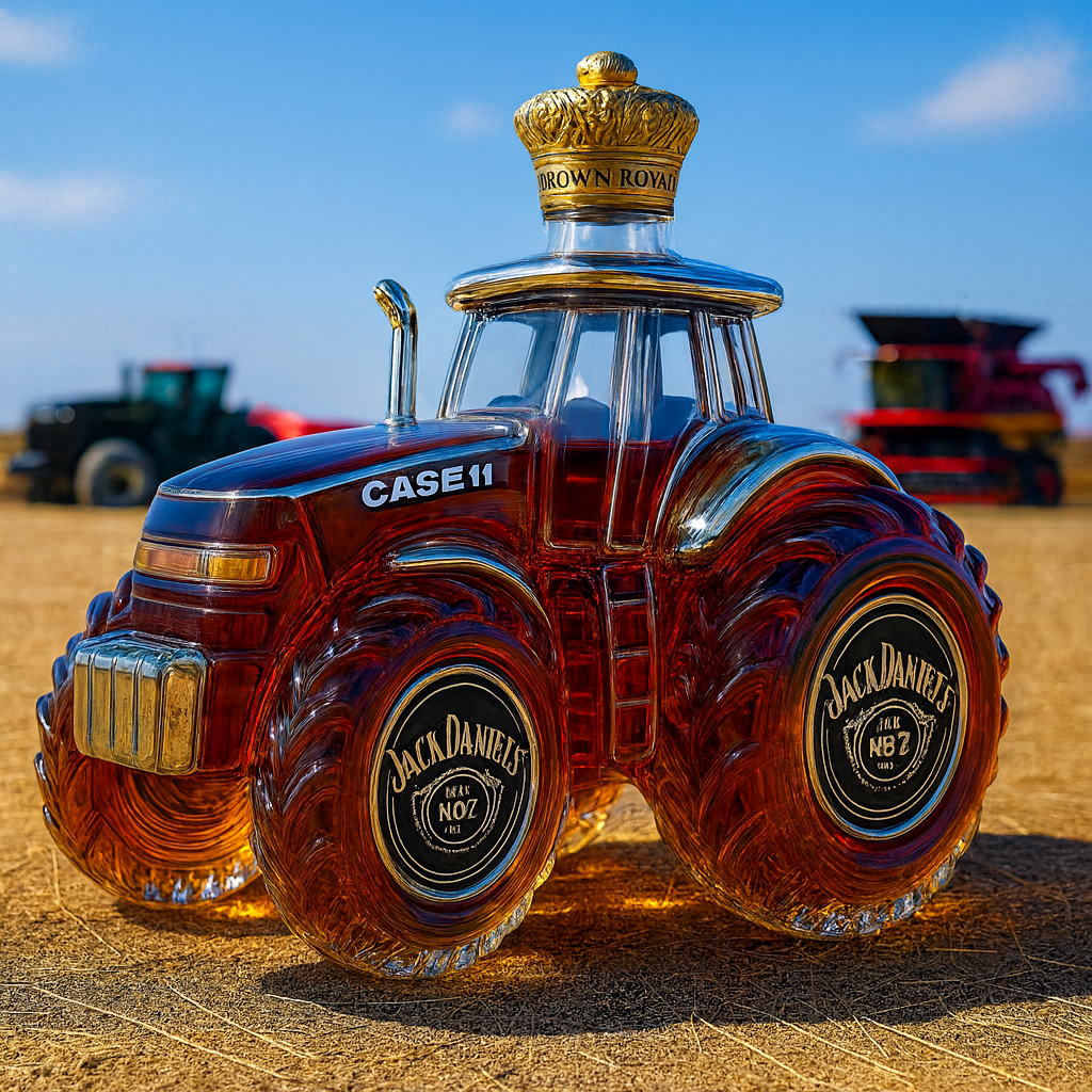 Tractor-Shaped Glass Whiskey Decanter – Unique Farm-Inspired Collectible